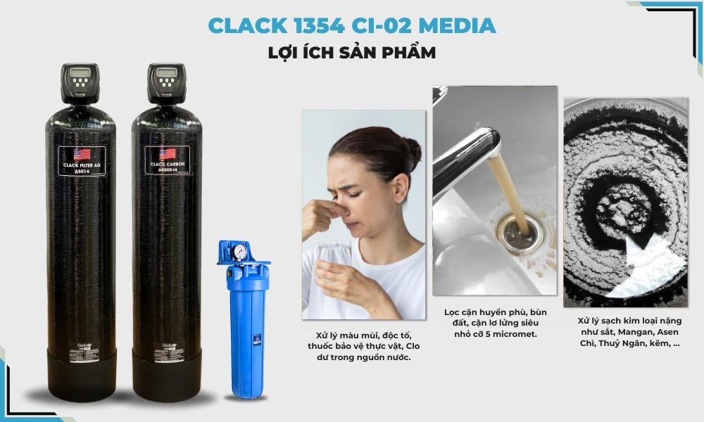 Lợi ích của hệ thống lọc nước đầu nguồn Clack 1354 CI-02 Media